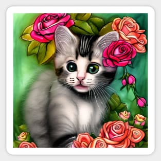 Cute Little Kitten Portrait Sticker